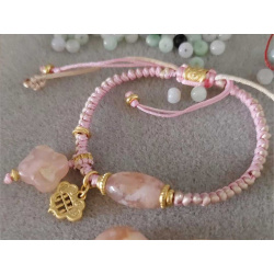 [新] 樱花玛瑙鎏金手串-粉红佳人款 Cherry Blossom Agate Bracelet